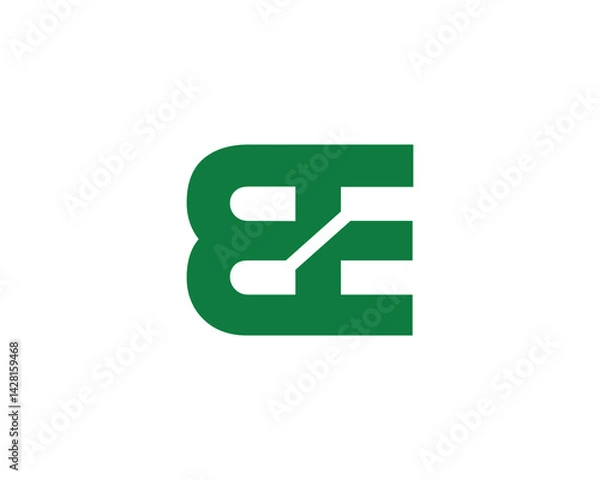 Obraz BE logo design vector template. BE