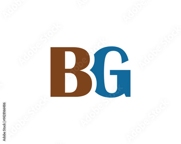 Obraz BG Logo design vector template. BG