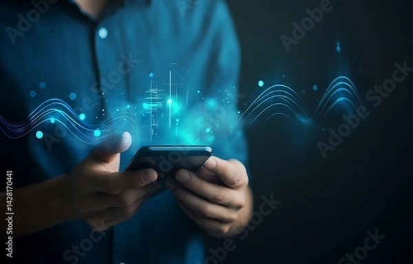 Obraz AI Artificial Intelligence technology for data analysis, research, planning, and work generate. Man uses a laptop and AI assistant dashboard. Technology smart robot AI agents and agentic workflows