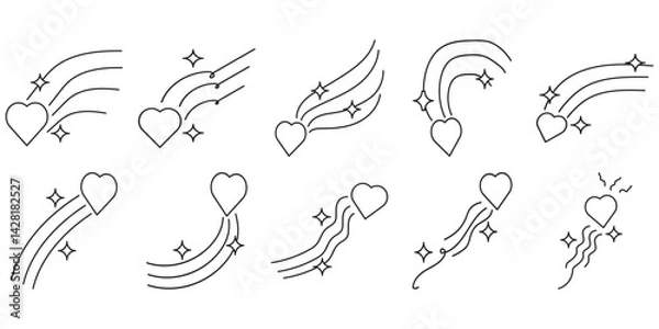 Fototapeta Shooting Hearts Doodle