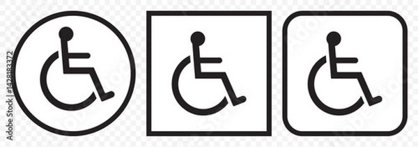 Obraz Accessibility Icon: A minimalist black icon representing accessibility for people with disabilities, offering a clear and universally understood symbol of inclusivity and support. EPS 10.