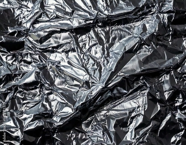 Fototapeta Textured Zirconium Foil with Soft Creases and Reflective Shimmer, Matte and Glossy Patches