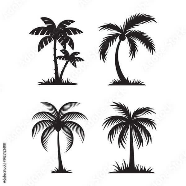Obraz Palm Tree Silhouette Design Vector