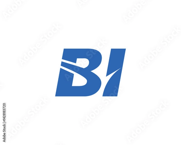 Obraz BI Logo design vector template. BI