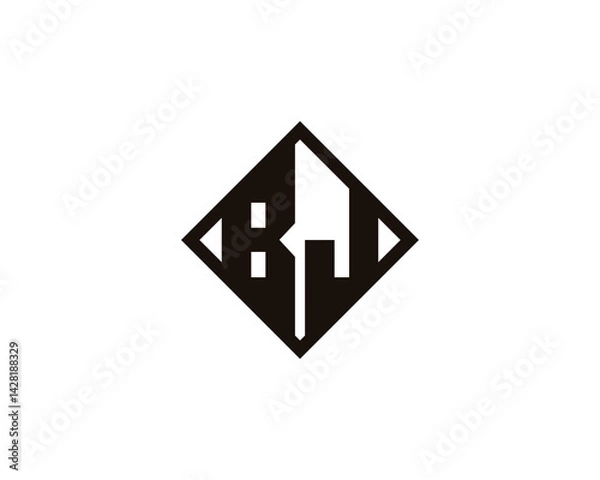 Obraz BJ logo design vector template. BJ