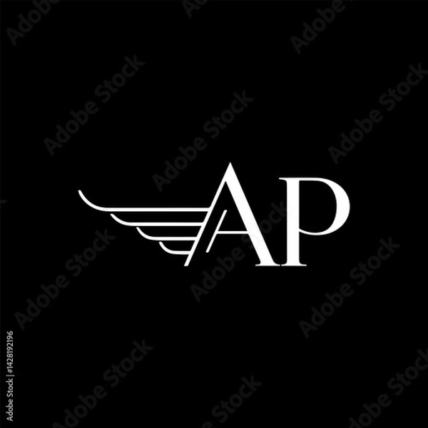 Obraz AP letter mark logo design, Minimalist logo