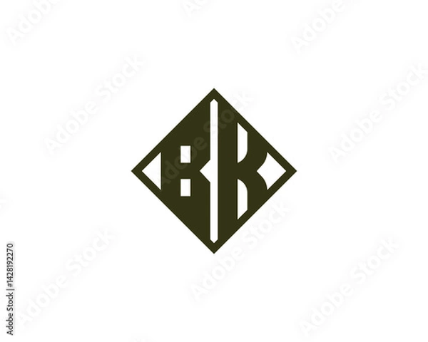 Obraz BK logo design vector template. BK