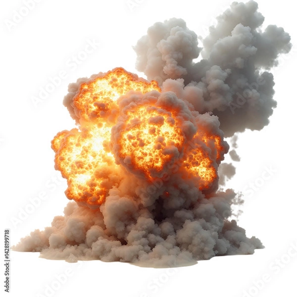 Obraz Explosion-Fireball-Smoke-Blast-Orange-Flames-Burning-Cloud