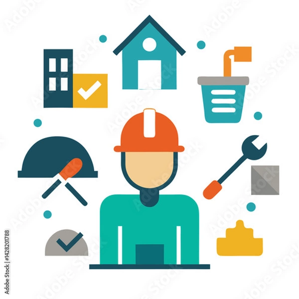 Obraz Post Construction Services Icons Inspection Cleanup