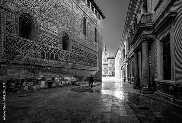 Fototapeta Zaragoza. Spain. Black and White