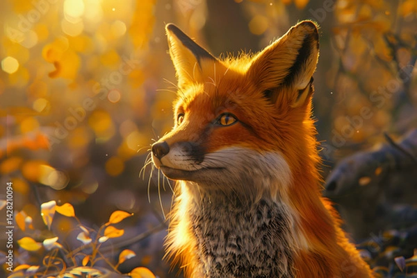 Fototapeta red fox in the wild