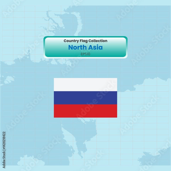 Obraz All north asian flags continent Vector illustration template