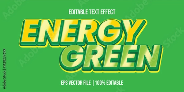 Fototapeta Go green nature energy, Editable text effect