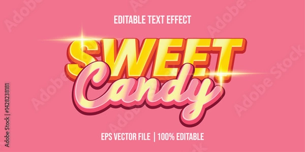 Fototapeta Sweet candy, Pinky Cute Editable Text Effect Style