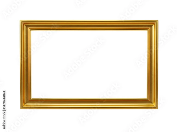 Obraz Gold Picture Frame PNG – Elegant Classic Frame with Transparent Center