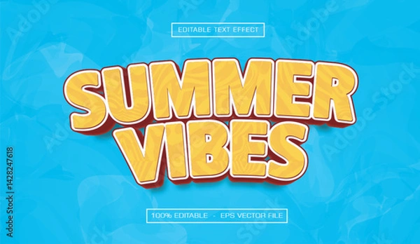 Obraz Summer vibes text effect with holiday style