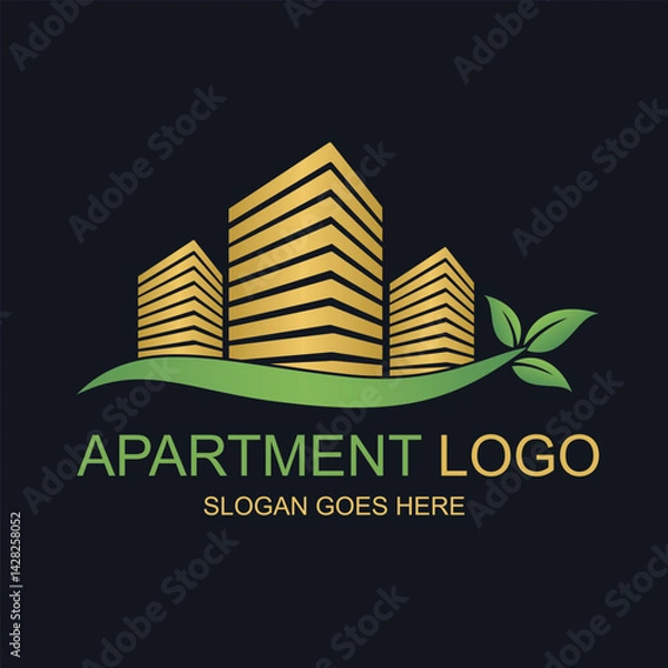 Fototapeta Modern Apartment Branding Logo with Tagline Space vector