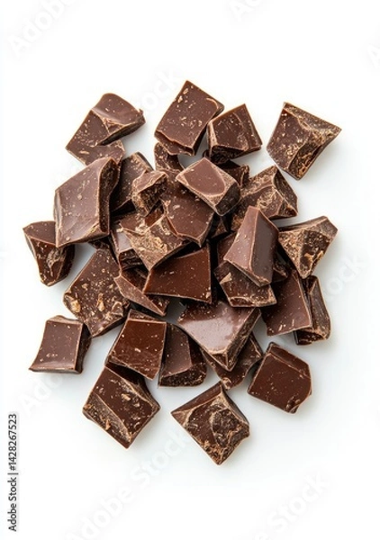 Fototapeta Close-up of dark chocolate chunks. (1)
