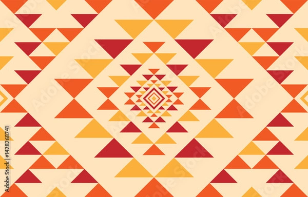 Fototapeta American native ethnic pattern. Design for indigenous style, african, embroidery, fabric, abstract, boho, carpet, native pattern.