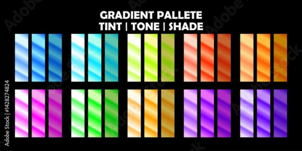Fototapeta a set gradient color palet, tint, tone and shade gradation color
