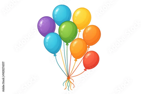 Fototapeta Colorful Balloons Floating Together in a Cheerful Arrangement