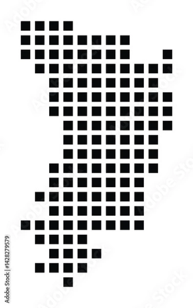 Fototapeta Symbol Map of the City Homburg (Germany) showing the city with a pattern of just a few black squares