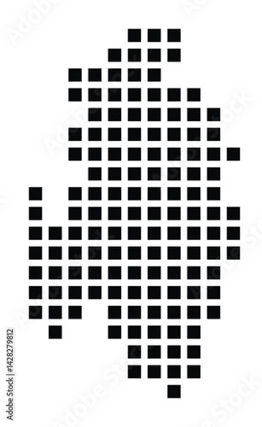 Fototapeta Symbol Map of the City Iserlohn (Germany) showing the city with a pattern of just a few black squares