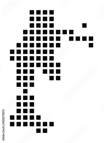 Fototapeta Symbol Map of the City Kehl (Germany) showing the city with a pattern of just a few black squares