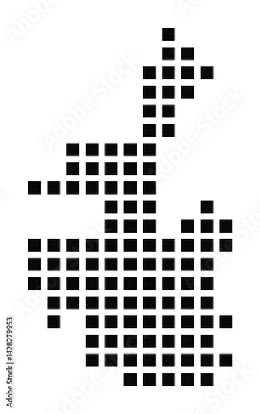 Fototapeta Symbol Map of the City Kiel (Germany) showing the city with a pattern of just a few black squares