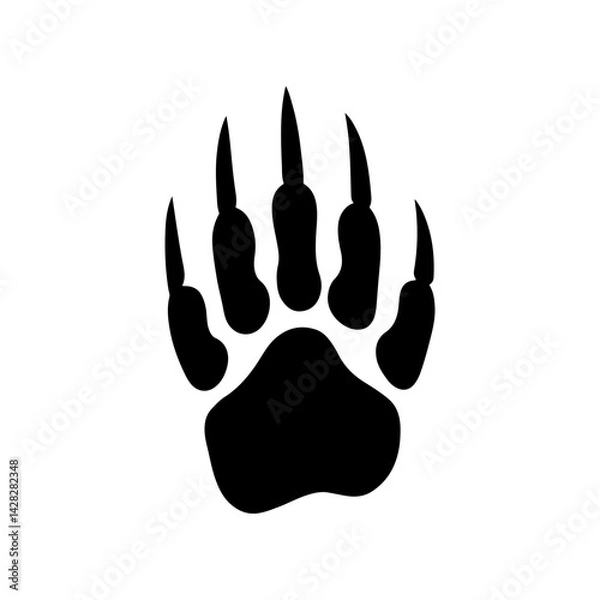 Obraz Wolverine Paw silhouette icon vector flat design.