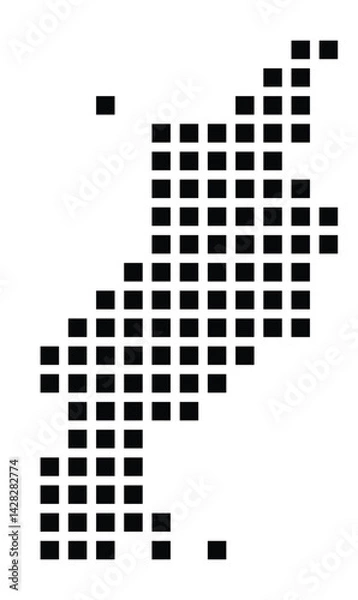 Fototapeta Symbol Map of the City Reutlingen (Germany) showing the city with a pattern of just a few black squares