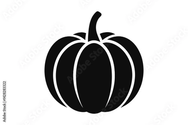 Fototapeta pumpkin silhouette vector illustration isolated on white background