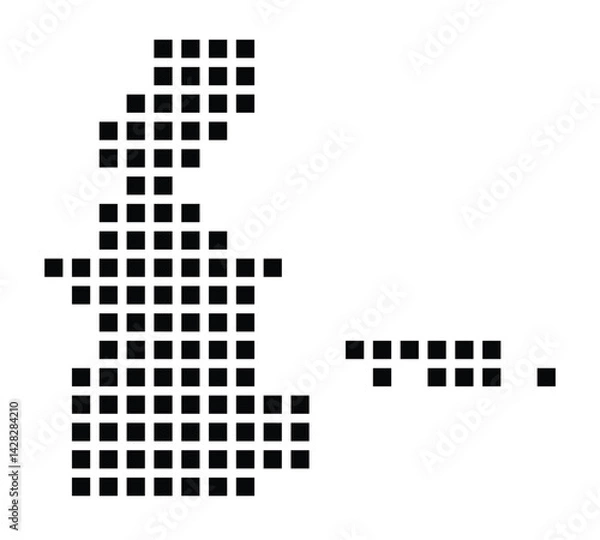 Fototapeta Symbol Map of the City Waiblingen (Germany) showing the city with a pattern of just a few black squares