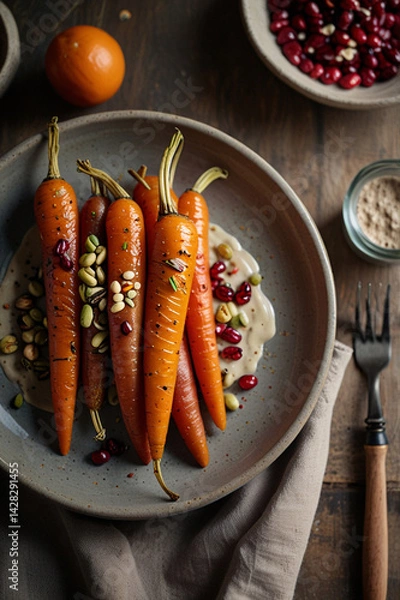 Obraz Oven roasted carrots - a simple, delicious side dish