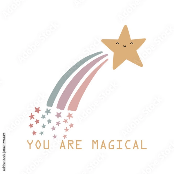 Obraz free vector star and text kids design.