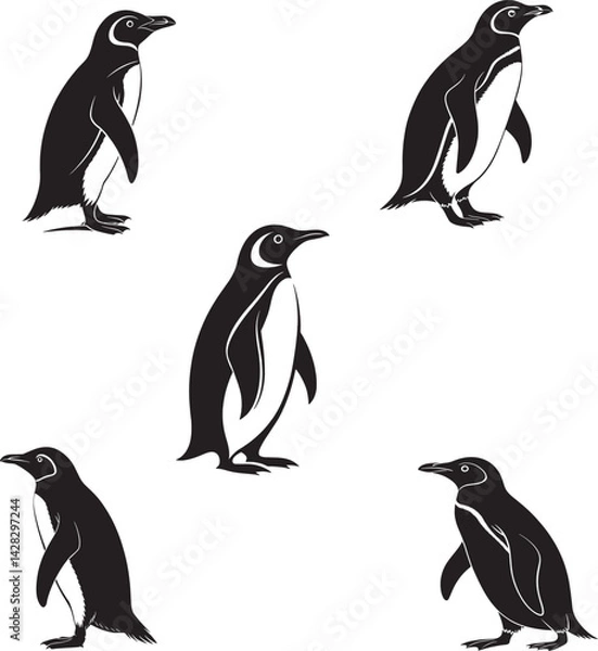 Obraz penguin silhouettes vector