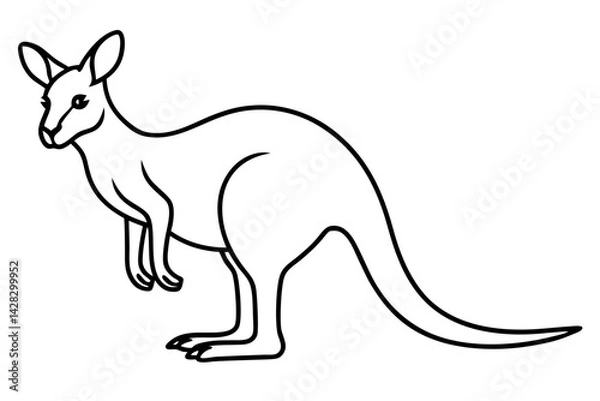 Obraz Kangaroo One-Line Sketch