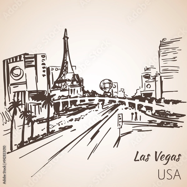 Obraz Szkic gród Las Vegas.