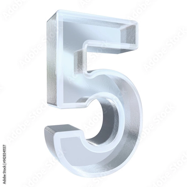 Fototapeta 3D Ice Stone Numbers 5