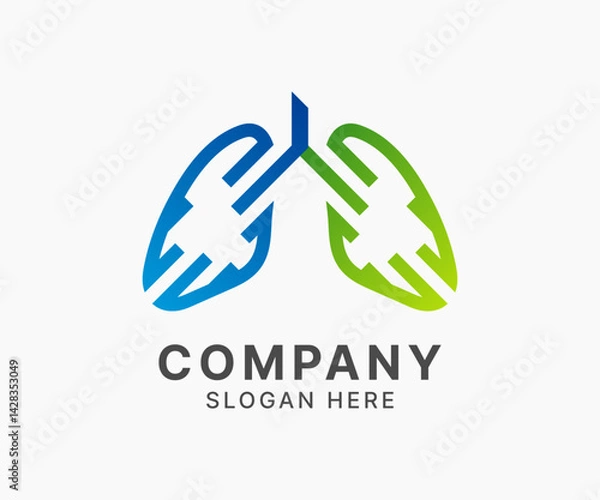 Obraz Abstract Lungs Logo icon symbol for Medical and Healthcare Businesses.