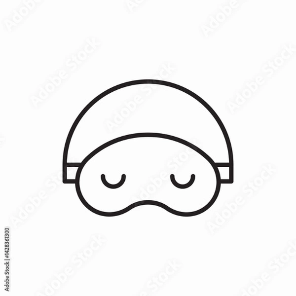 Fototapeta Sleep mask rest icon vector sign
