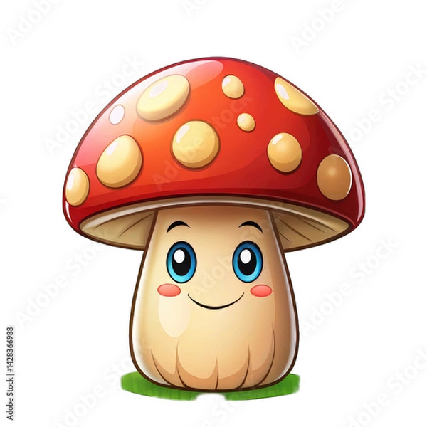 Obraz cartoon mushroom in a grass
