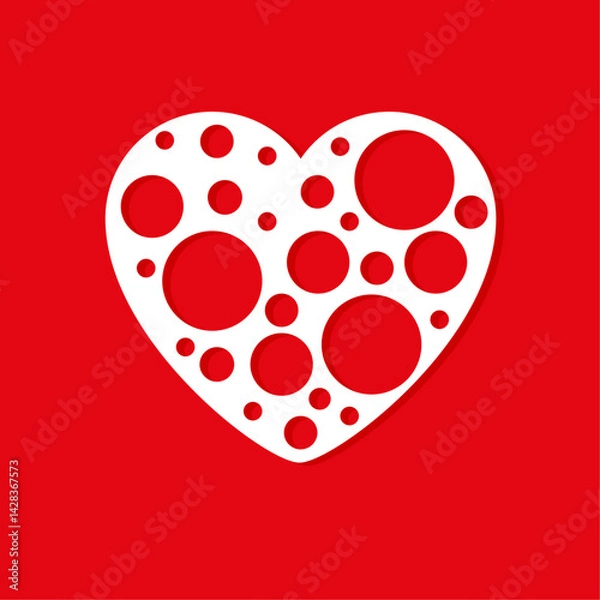 Fototapeta Heart Shape with Circles Design