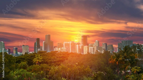 Fototapeta Skyline Miami, Florida, Miami Beach, SOBE