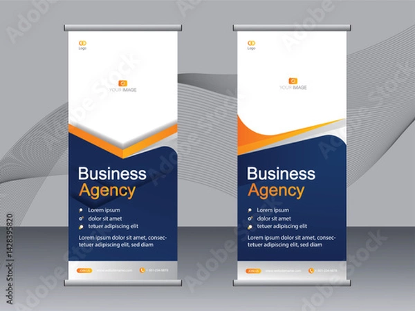 Obraz Business banner roll up set, standee banner template. modern banner.