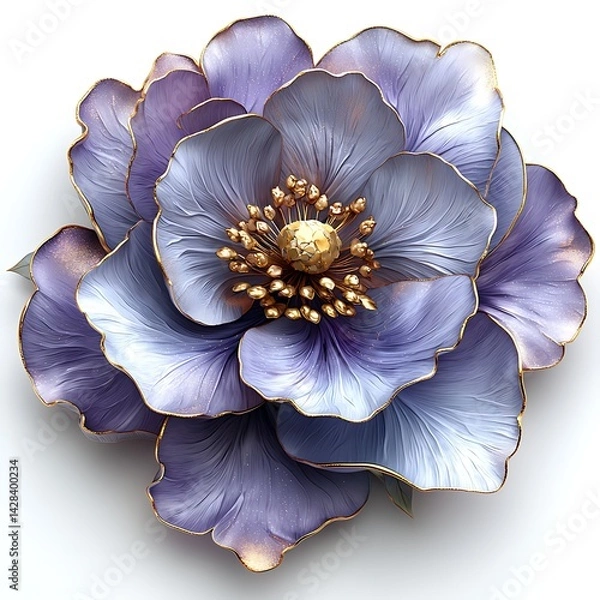 Obraz Elegant lavender peony with golden shimmer high resolution photo