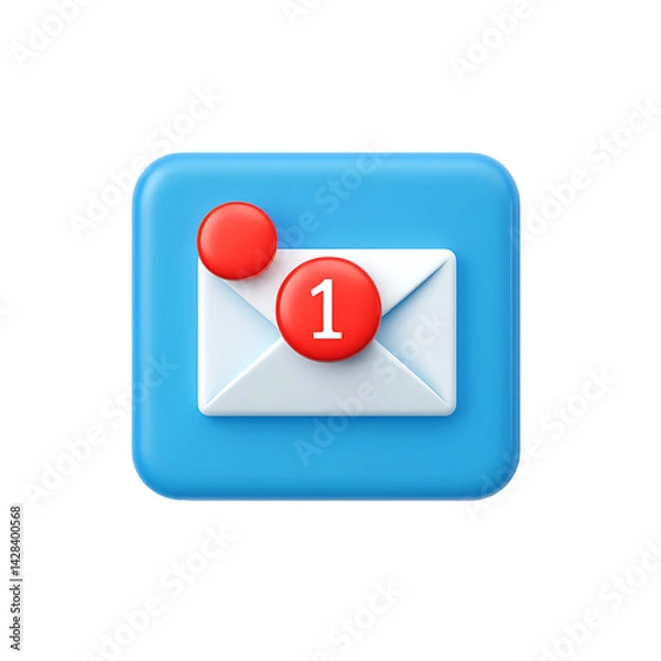 Obraz Email notification new message inbox alert unread mail communication icon app on transparent background