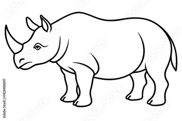 Obraz Geometric Rhino Outline