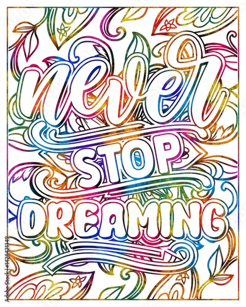 Fototapeta Never stop dreaming Motivational quote Inspirational quote Print