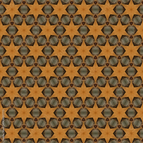 Fototapeta Seamless art stars pattern ornament geometry, abstract 